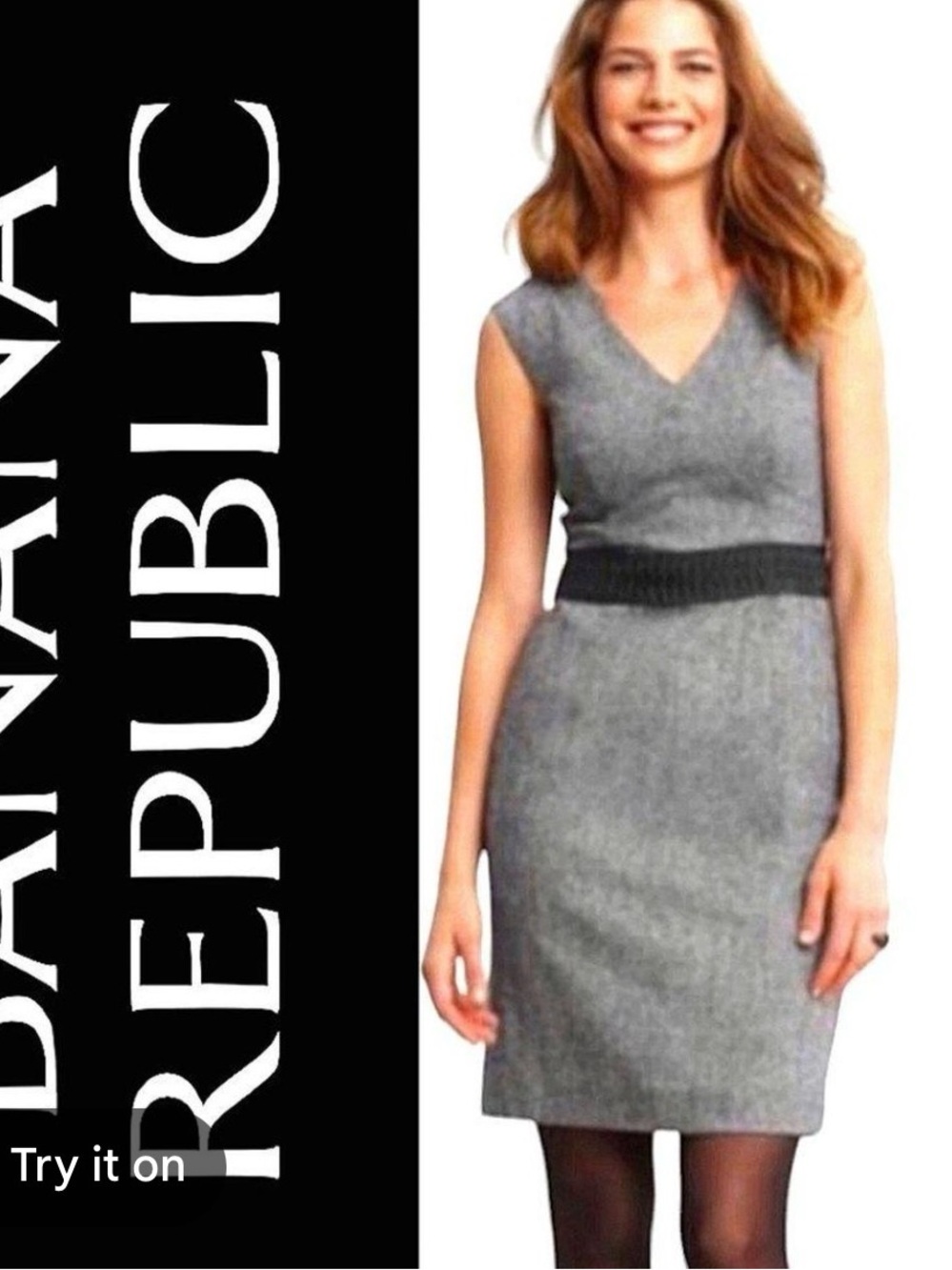 Banana Republic Grey wool blend sheath dress| career,office,workwear
